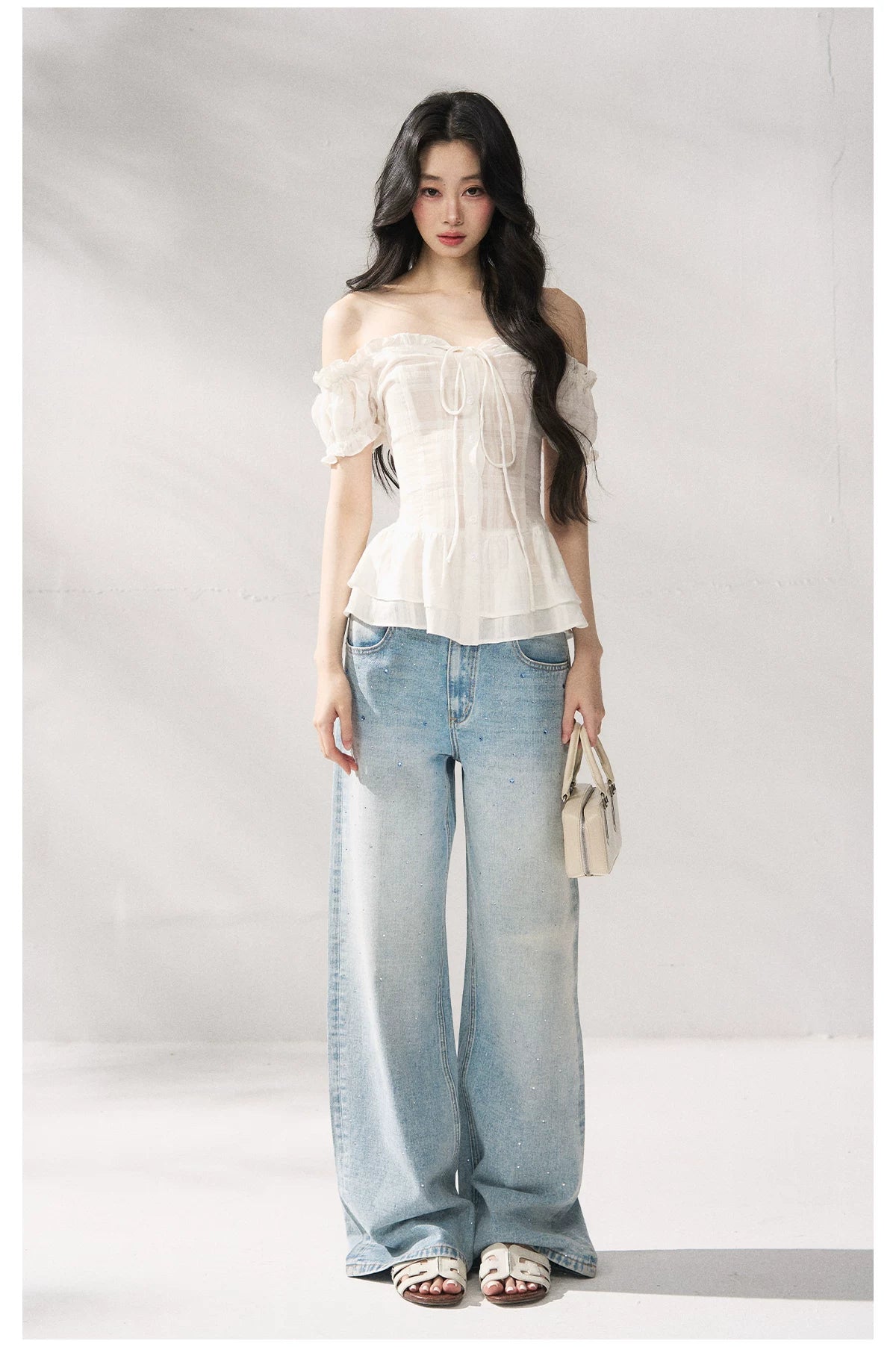 Cotton-Linen Fitted Short Sleeve Top