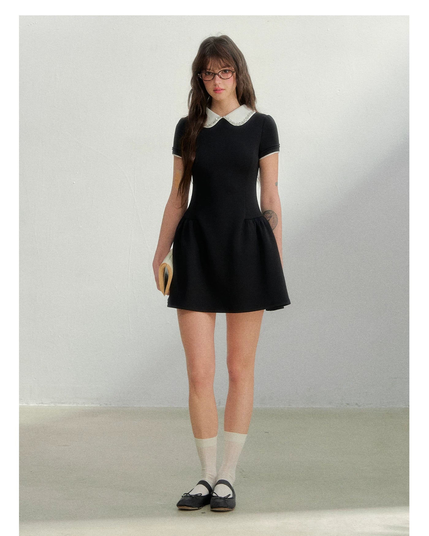 Vintage Crystal Collar Air Layer Princess Dress