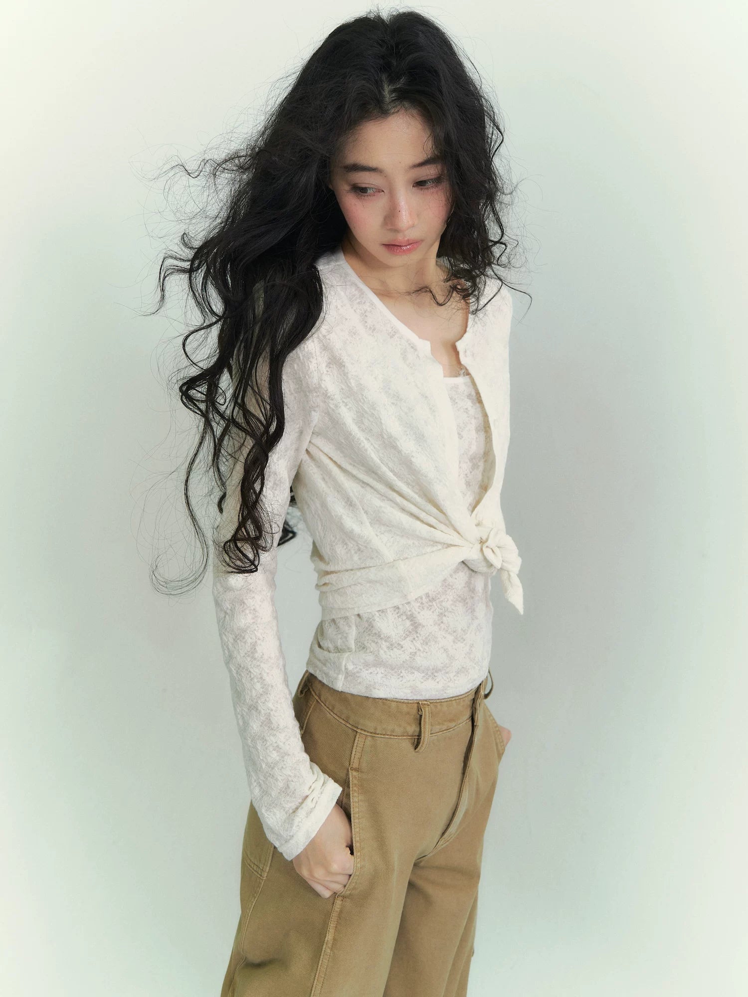 Relaxed Stripe Layered Cardigan Set
