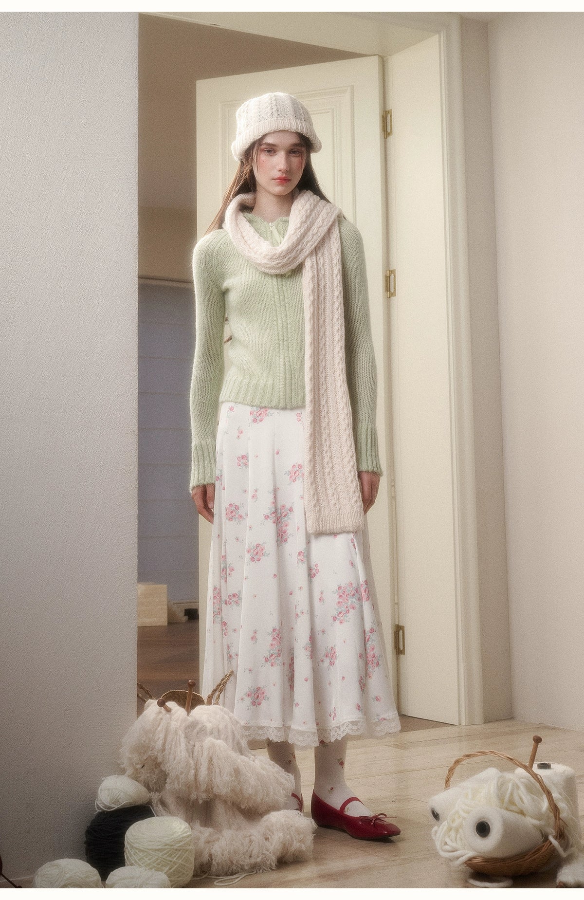 Cosagach Satin Glow Midi Skirt