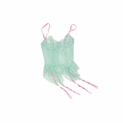 Sheer Lace Corset Suspender Camisole