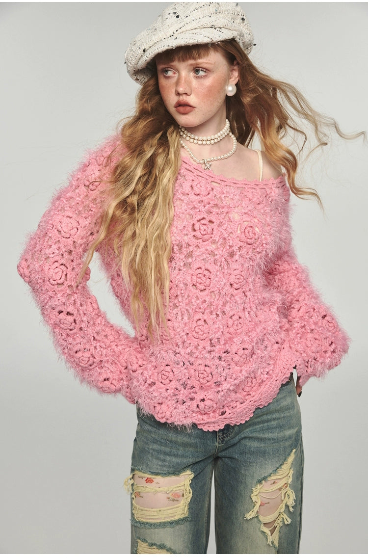 Crochet Hollow-out Sweater - CHINASQUAD