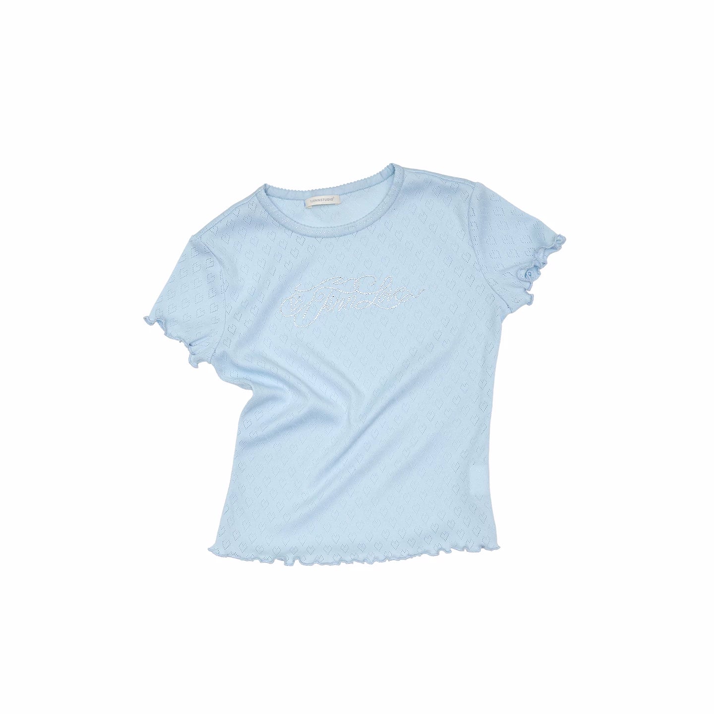 Rhinestone Logo Slim-Fit Baby Tee 1Jinn Studio