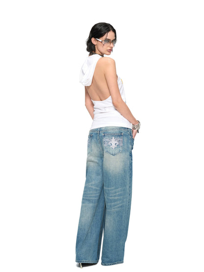 White Hooded Sleeveless Backless Vest