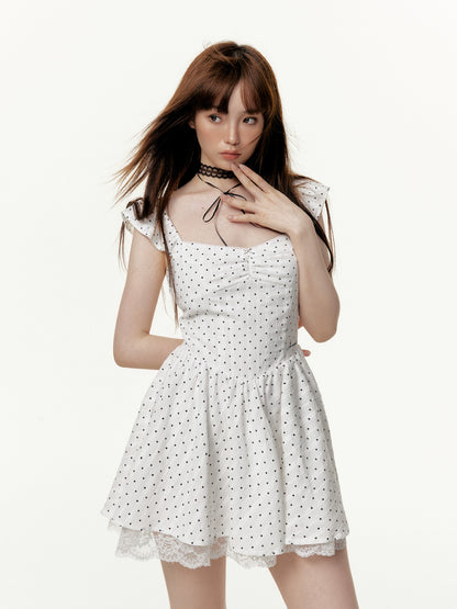 French Lace Waist-Cinched Maxi Dress