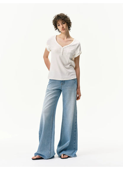 Vintage Light Wash Low-Rise Flared Jeans