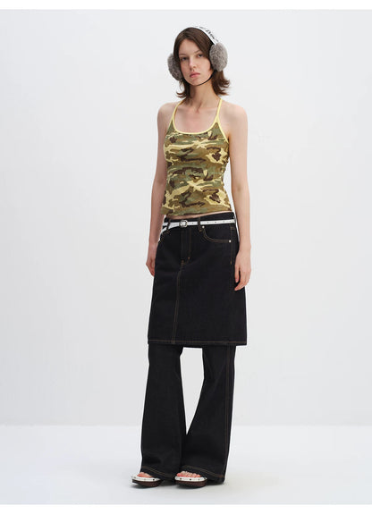 Desert Camo Sculpt U-Neck Slim Tank Top
