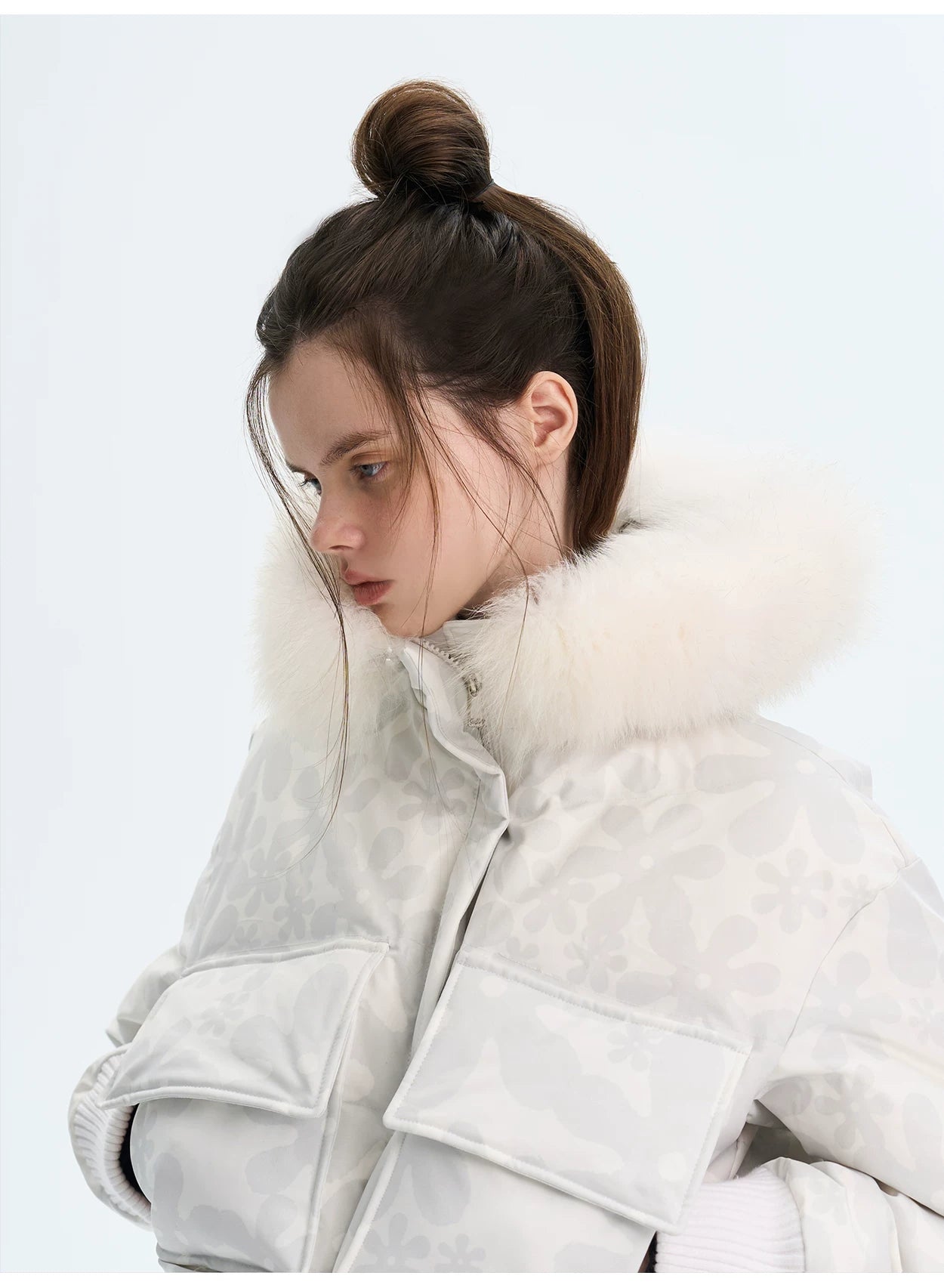 Vintage Printed Short Down Jacket