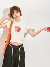 Pearl Bow Fruity Slim-fit Short Sleeve T-shirt - CHINASQUAD