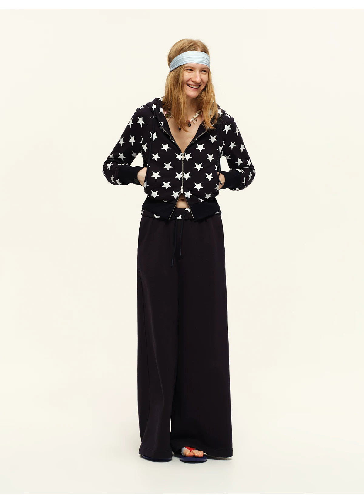 Hooded Sweatshirt &amp; Wide-Leg Sweatpants Set