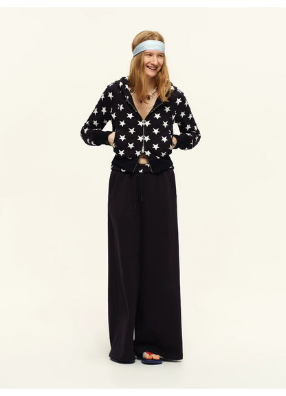 Hooded Sweatshirt &amp; Wide-Leg Sweatpants Set