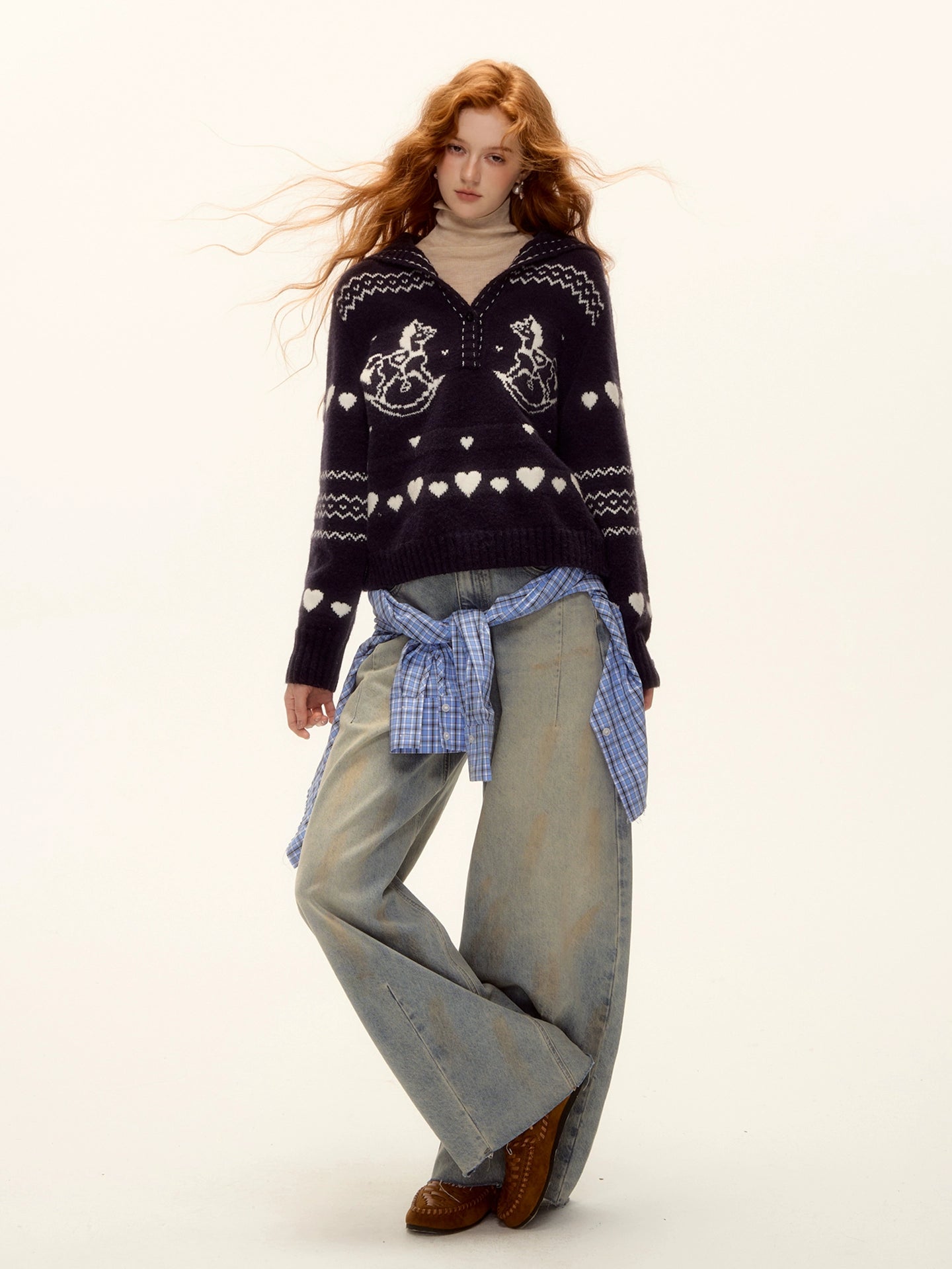Pony Jacquard Knit Pullover