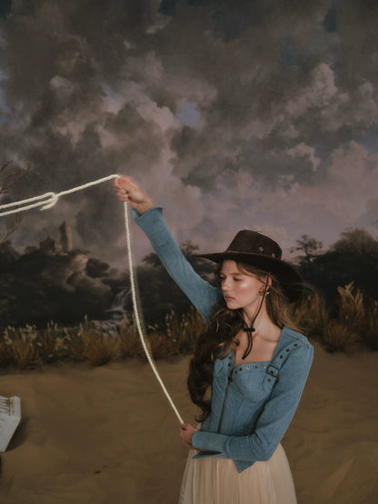 Denim Knight Structured French Denim Corset