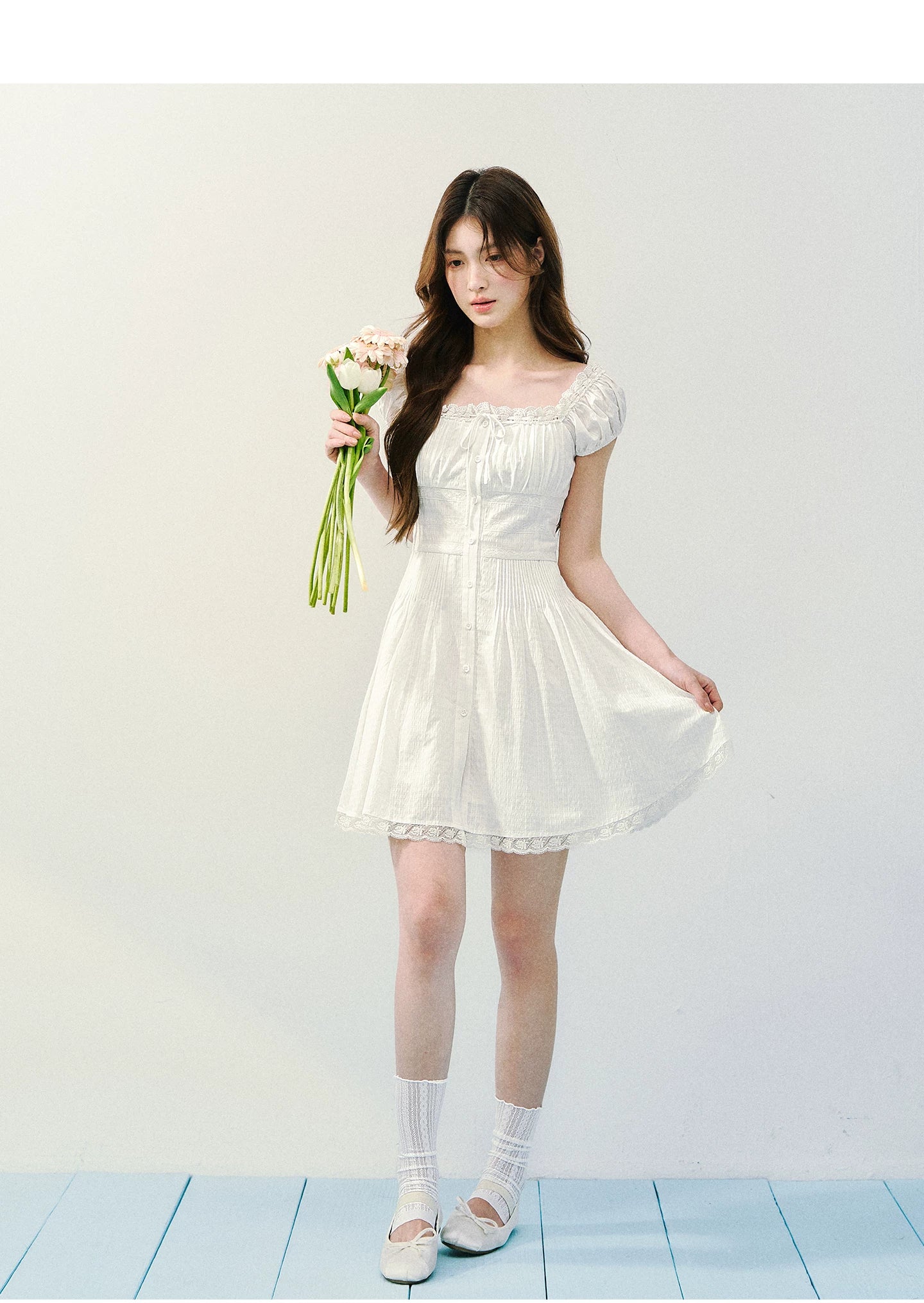Pure Romance Square-Neck Mini Dress