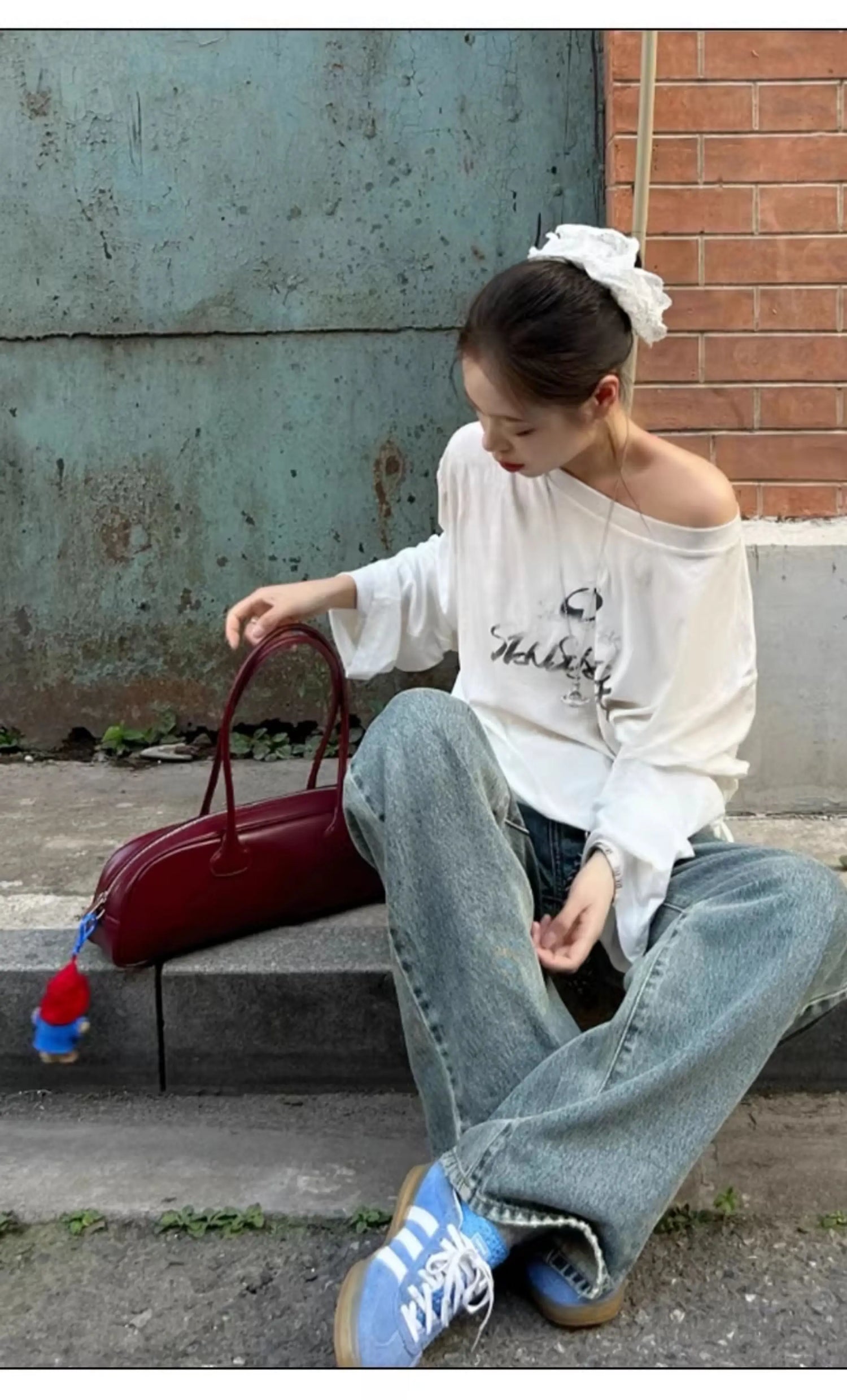 Mini Washed Denim Pants Charm