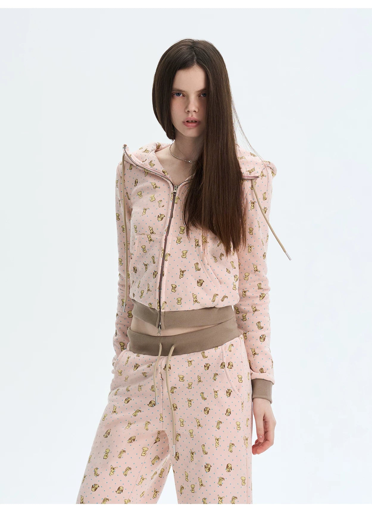 Printed Cotton Sweatshirt &amp; Jogger Set