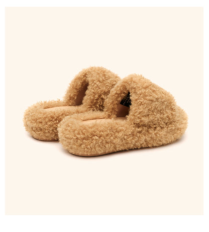 SMFK Fuzzy Platform Black Edition Slide Sandals