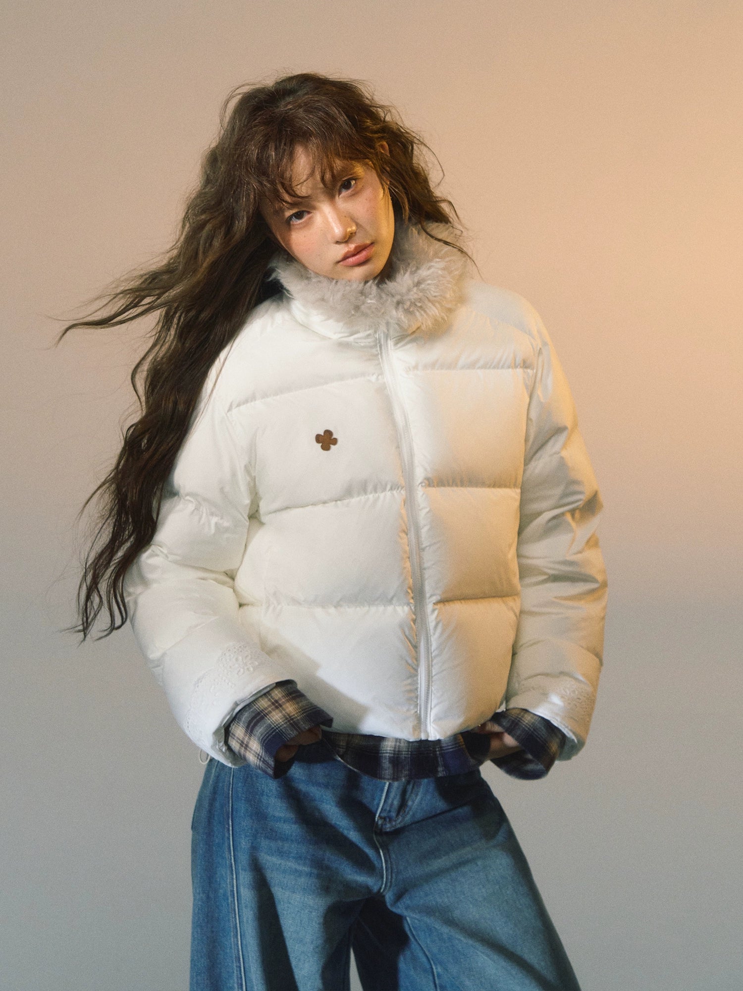 Faux Fur Collar Puffer Jacket