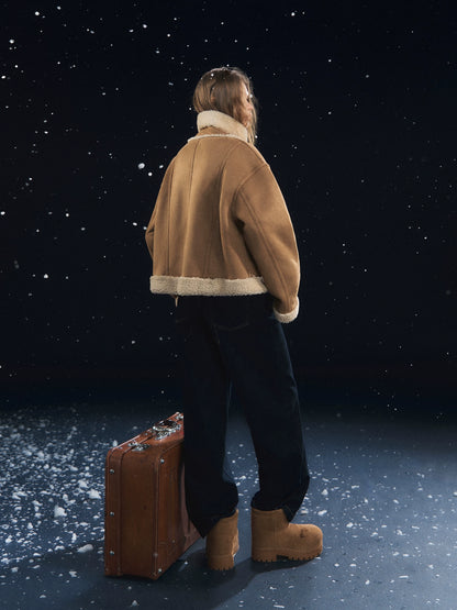 Horn-Button Sherpa Jacket