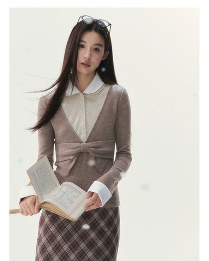 Vintage Peter Pan Collar Layered Blouse