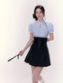 Puff Sleeve Blouse & High-Waisted Skirt Set - CHINASQUAD