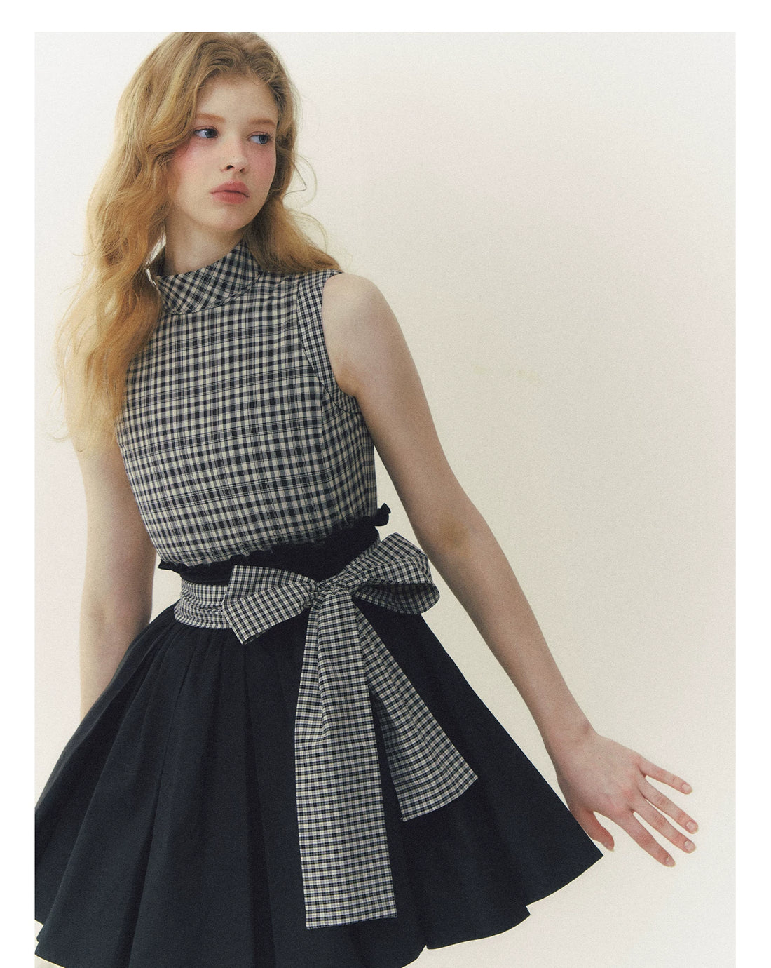Princess Diary Checkered Puff Dress