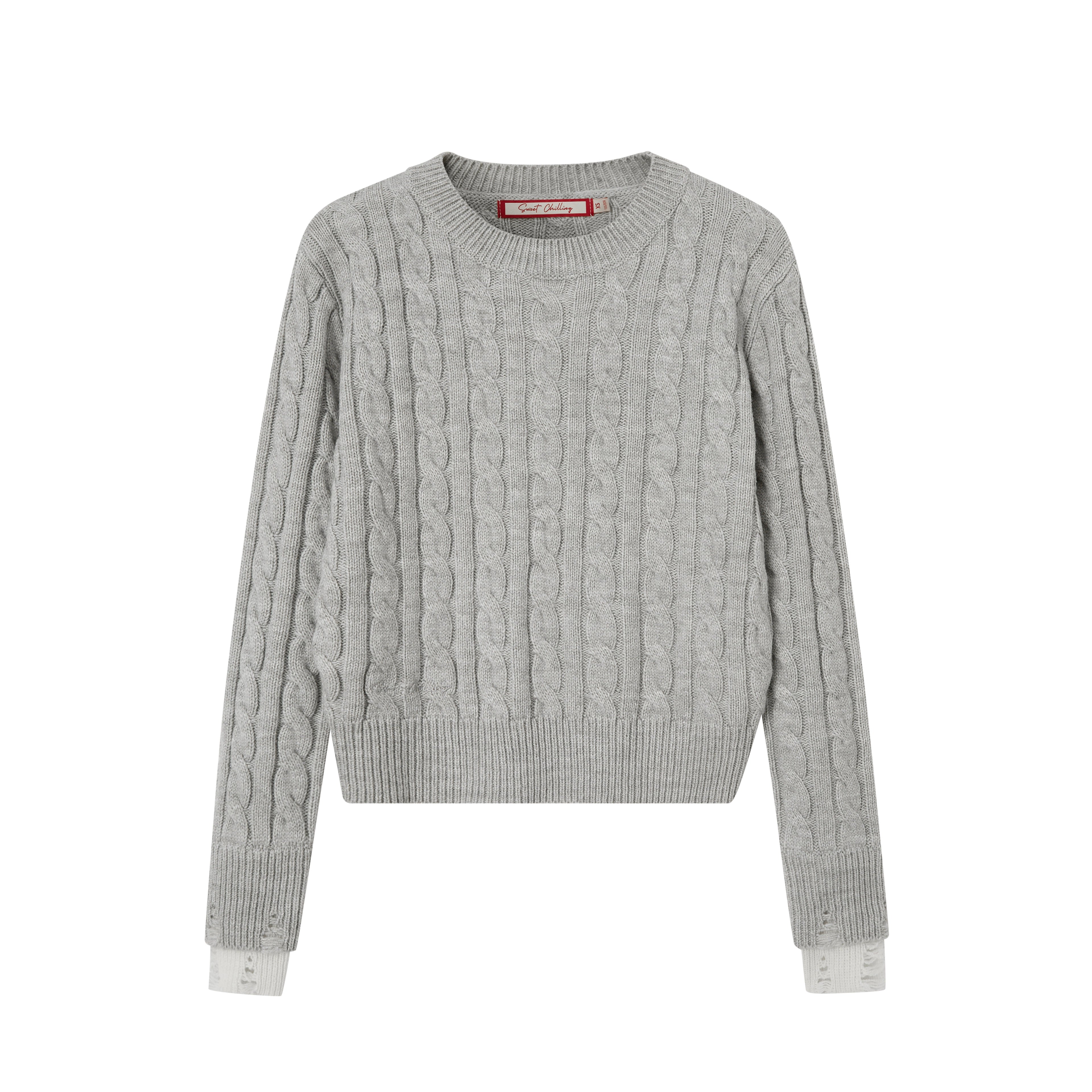 Cable Knit Crewneck Sweater