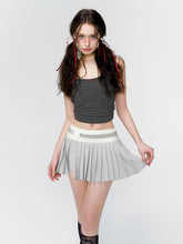 Grey Ballet Low-rise Pleated Slit Skirt - CHINASQUAD