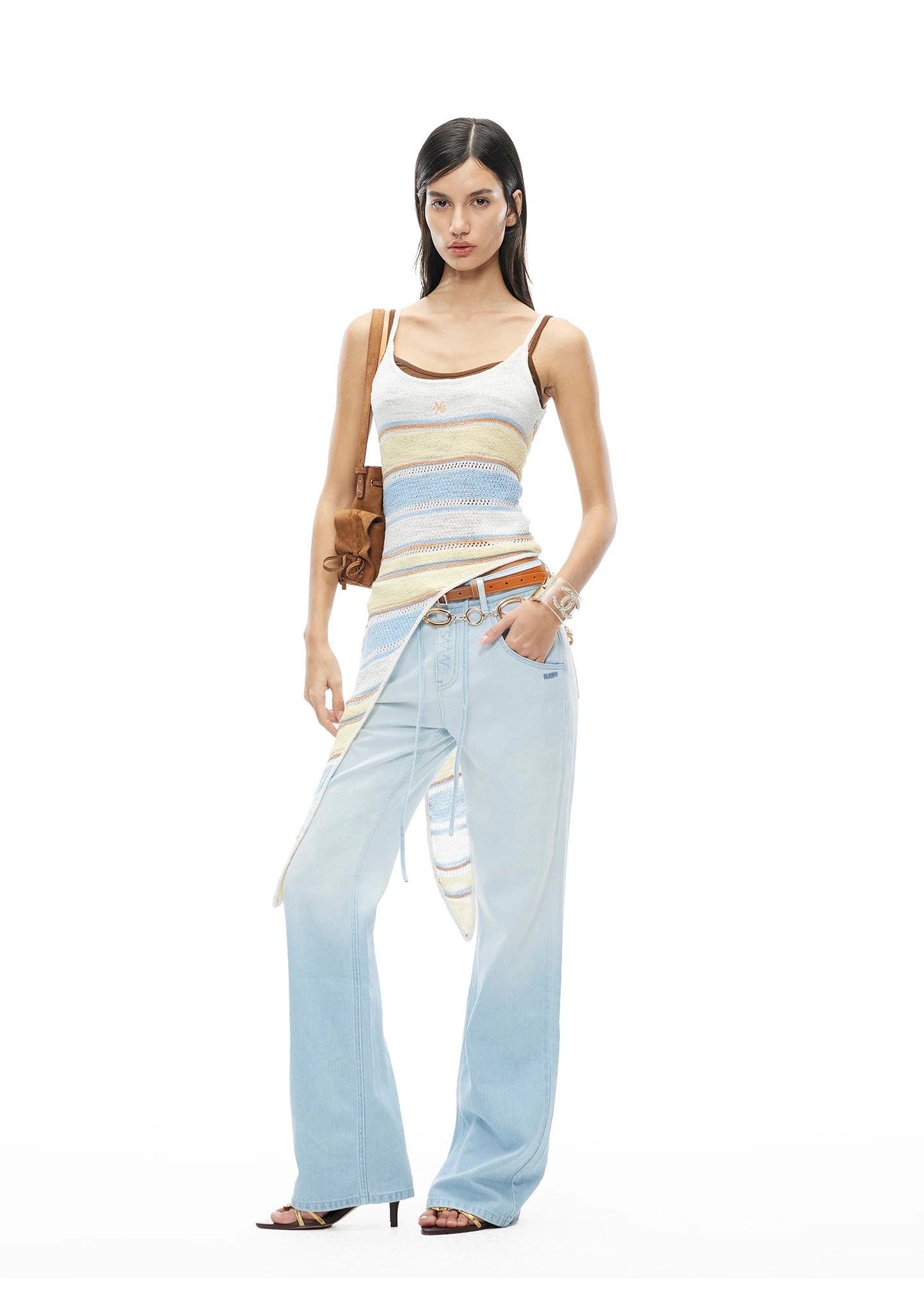 Marfi Striped Spliced Camisole