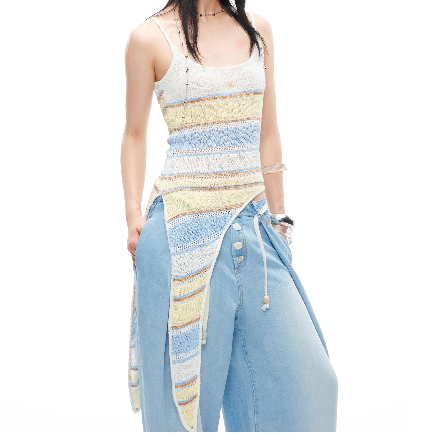 Marfi Striped Spliced Camisole