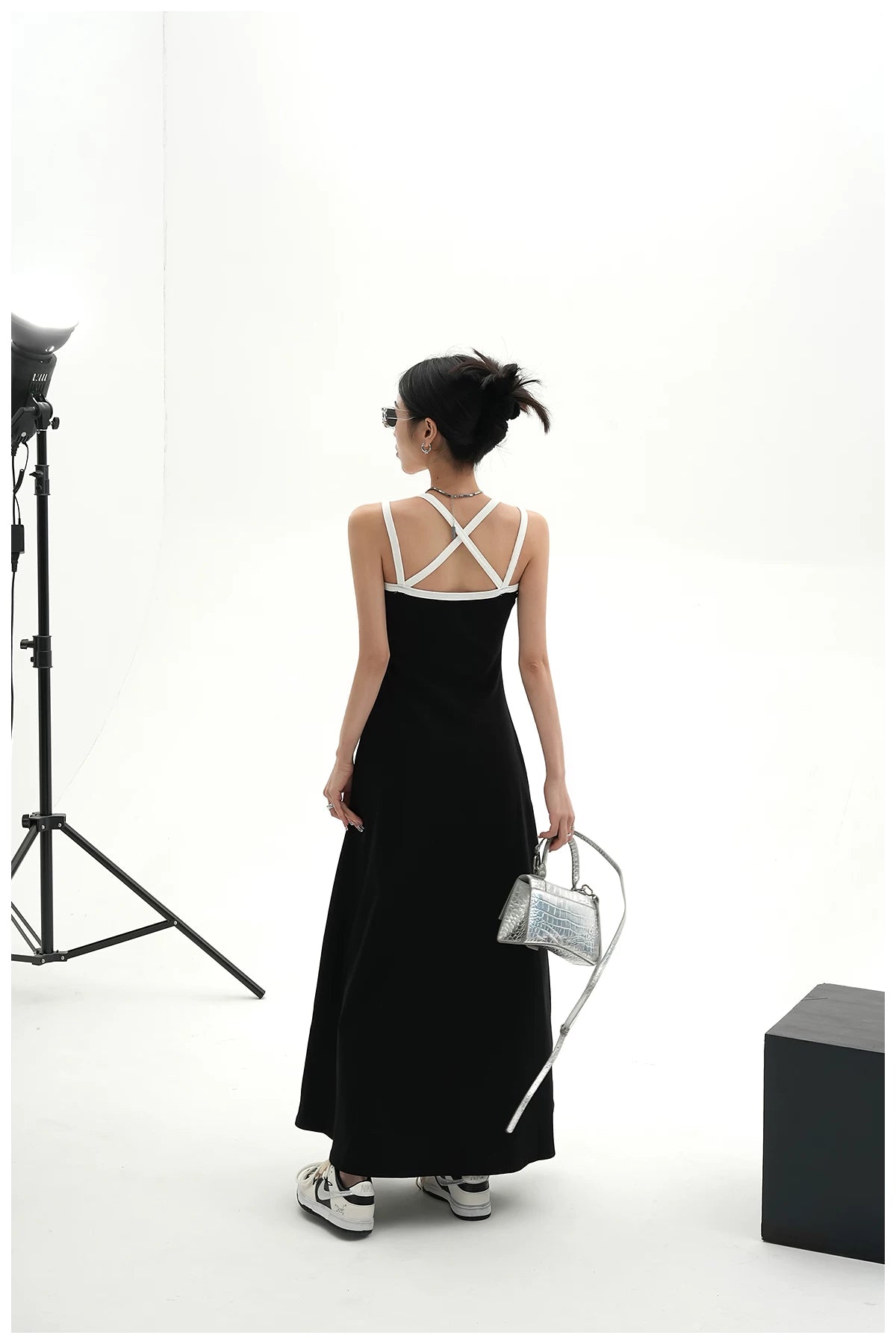 American Street-Style Slim-Fit Camisole Maxi Dress