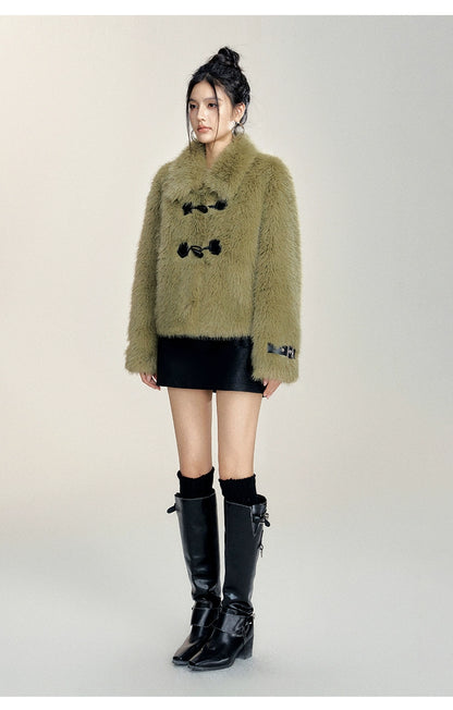 Vintage Faux Fur Toggle Coat