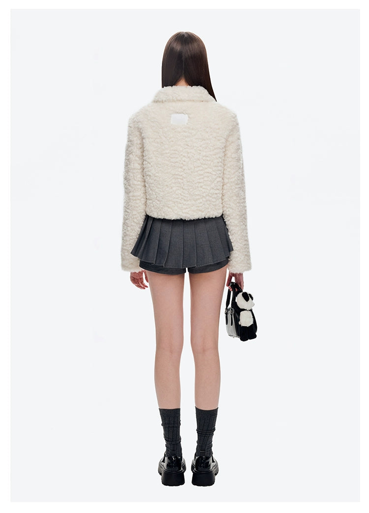 Bear Face Faux Fur Coat