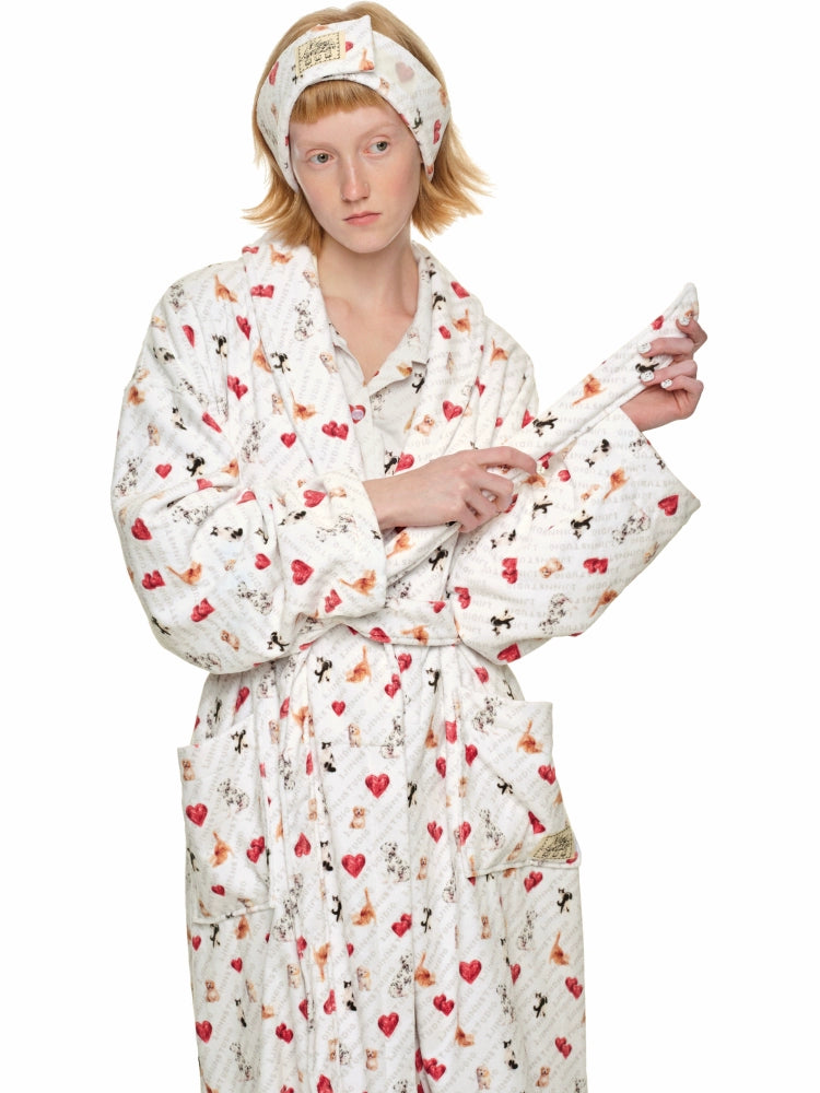 Leopard Cat Printed Bathrobe