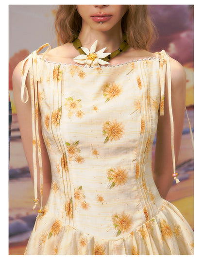 Floral One-Shoulder A-Line Mini Dress