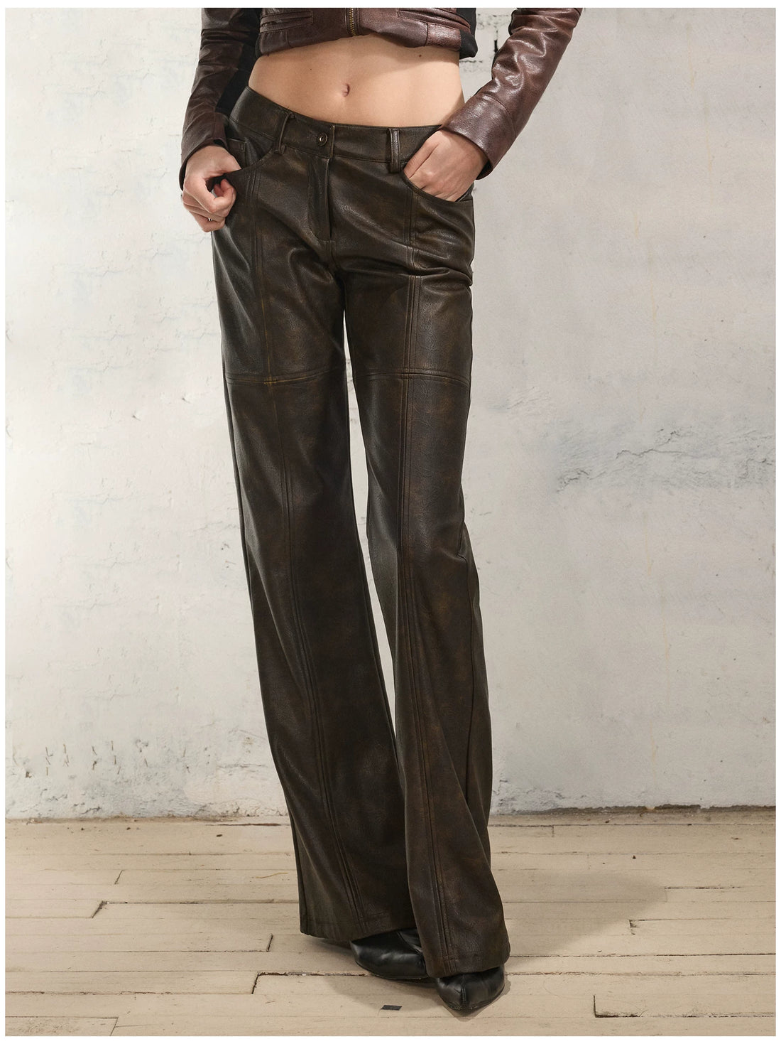 Detachable Two-Way Leather Skirt–Pants