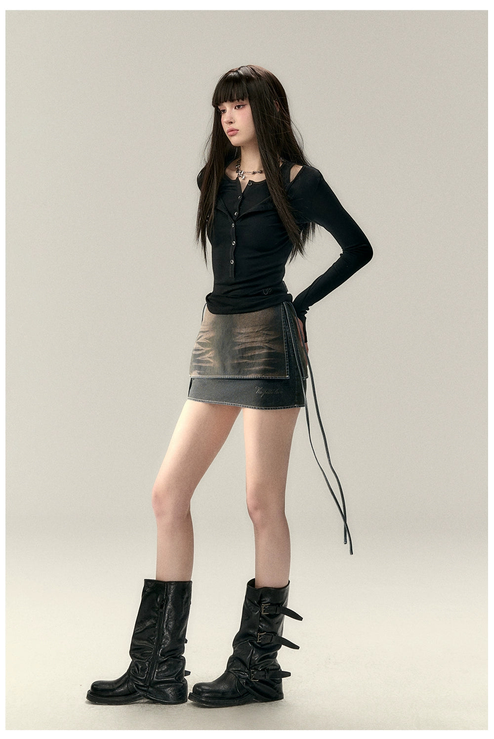 Two-Piece Style Convertible Long Sleeve Vest Top