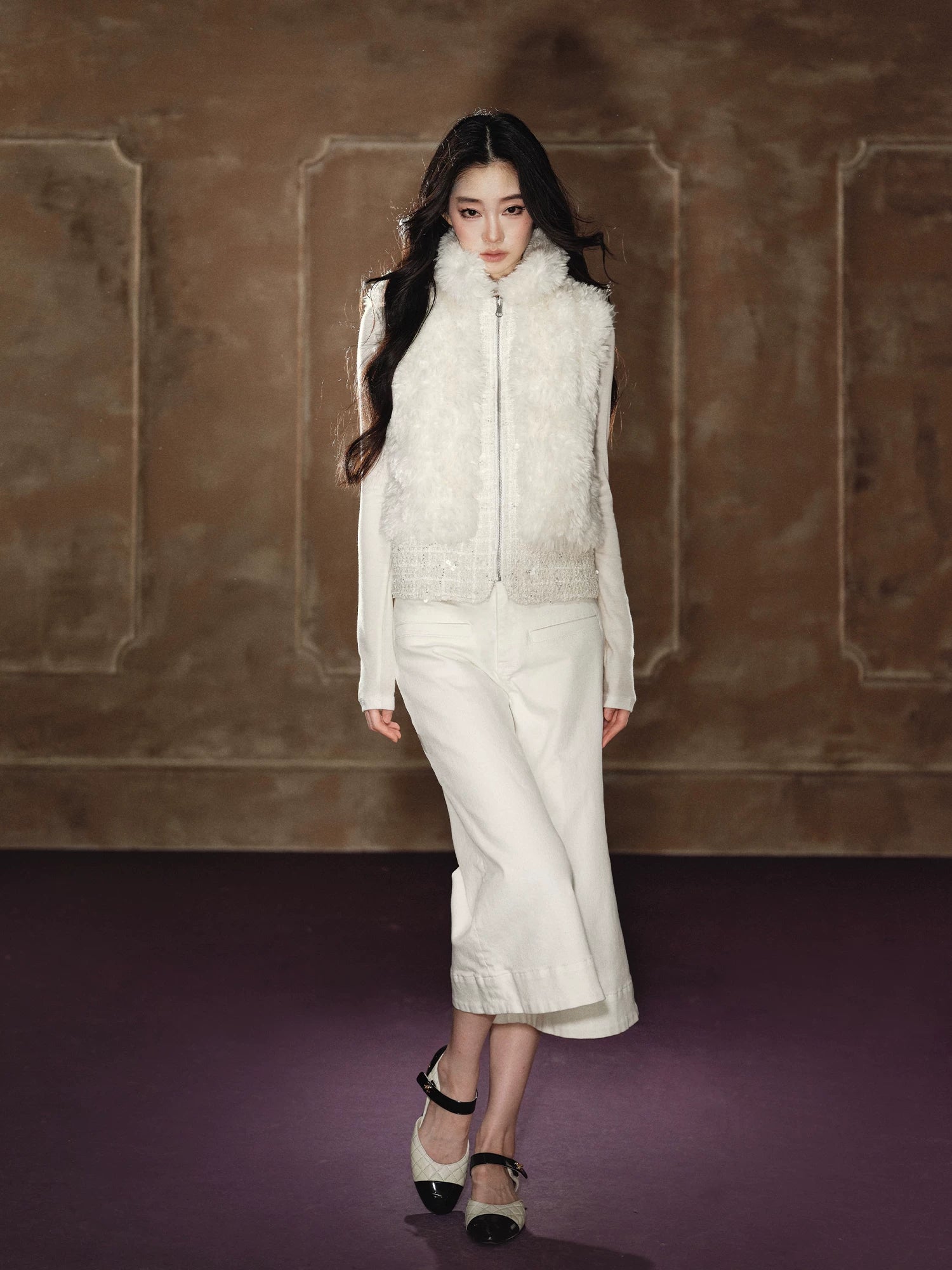 Heavyweight Beaded Wool-Blend Fleece Vest