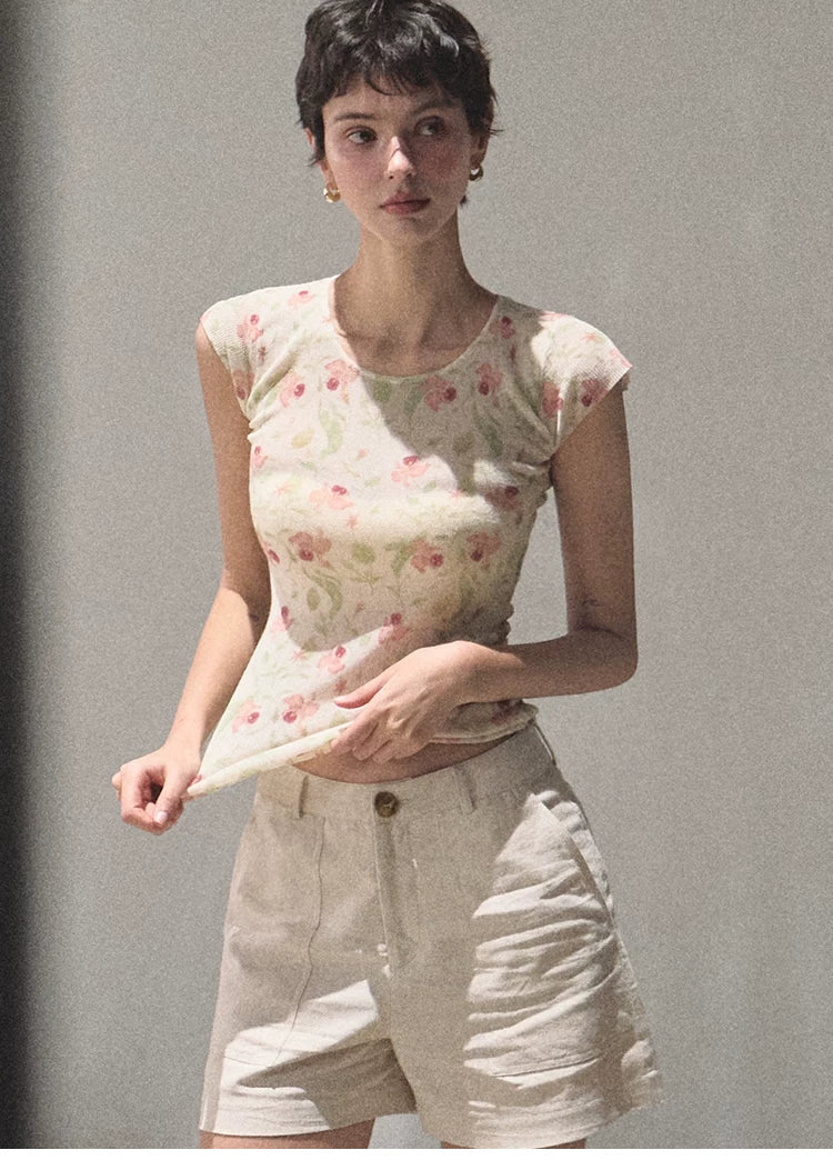 March Expansion Linen-Blend Tailored Shorts