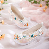 "Nan Xiang" Floral Embroidered Pointed Pearl Bow Shoes - CHINASQUAD