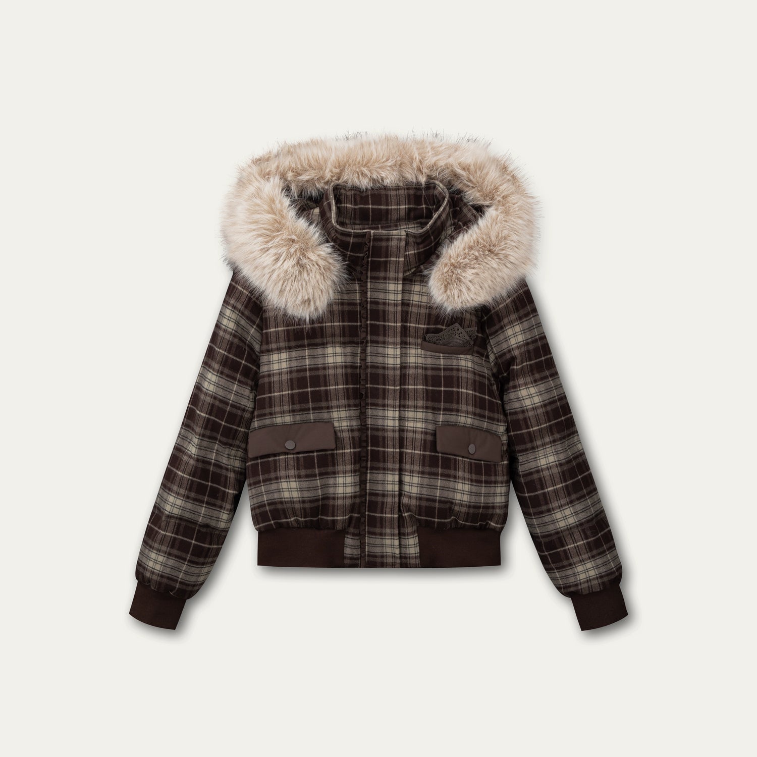 White Fur-Collar Duck Down Jacket