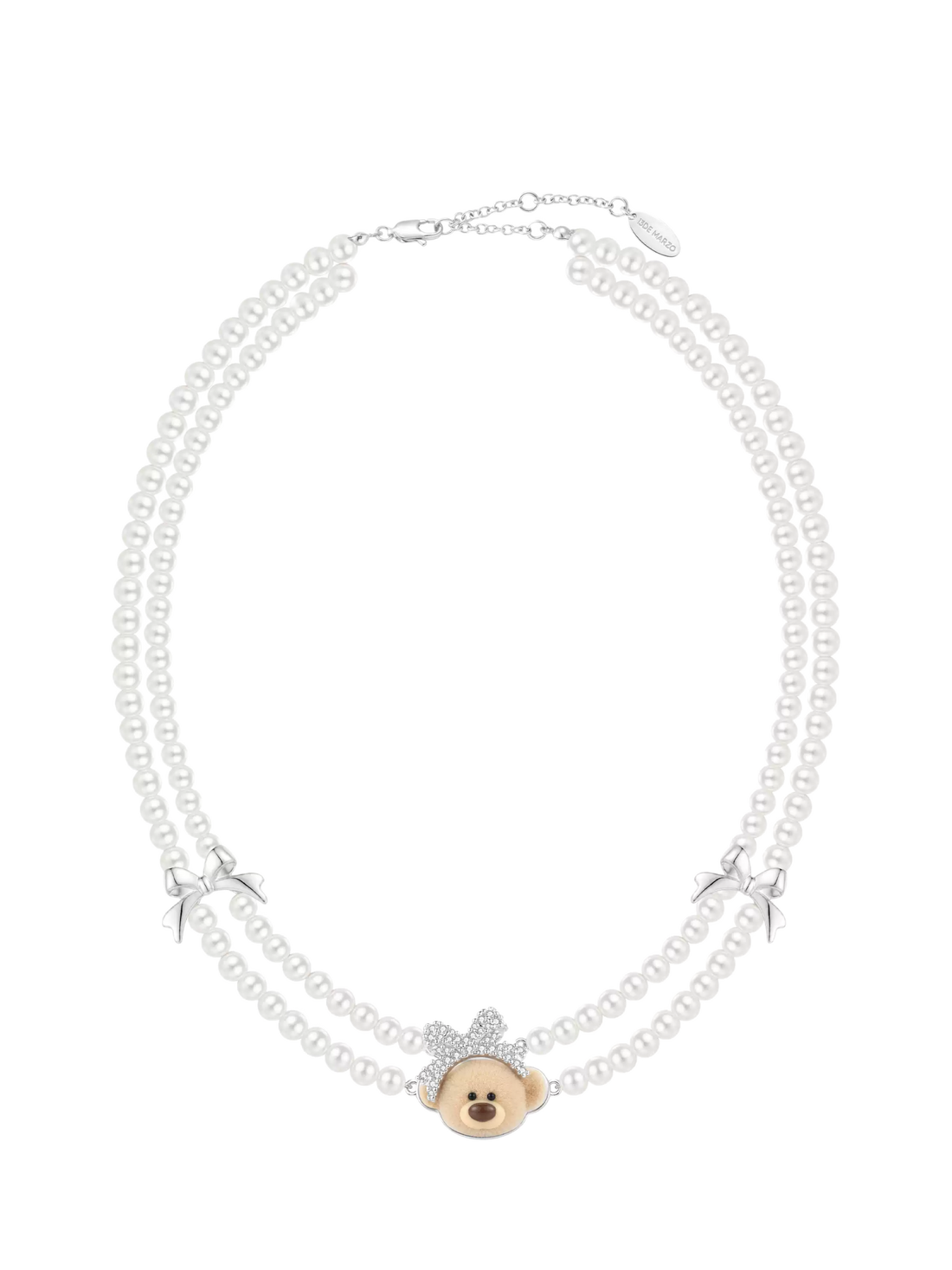 13DE MARZO Bow Bear Pearl Necklace – Necklaces