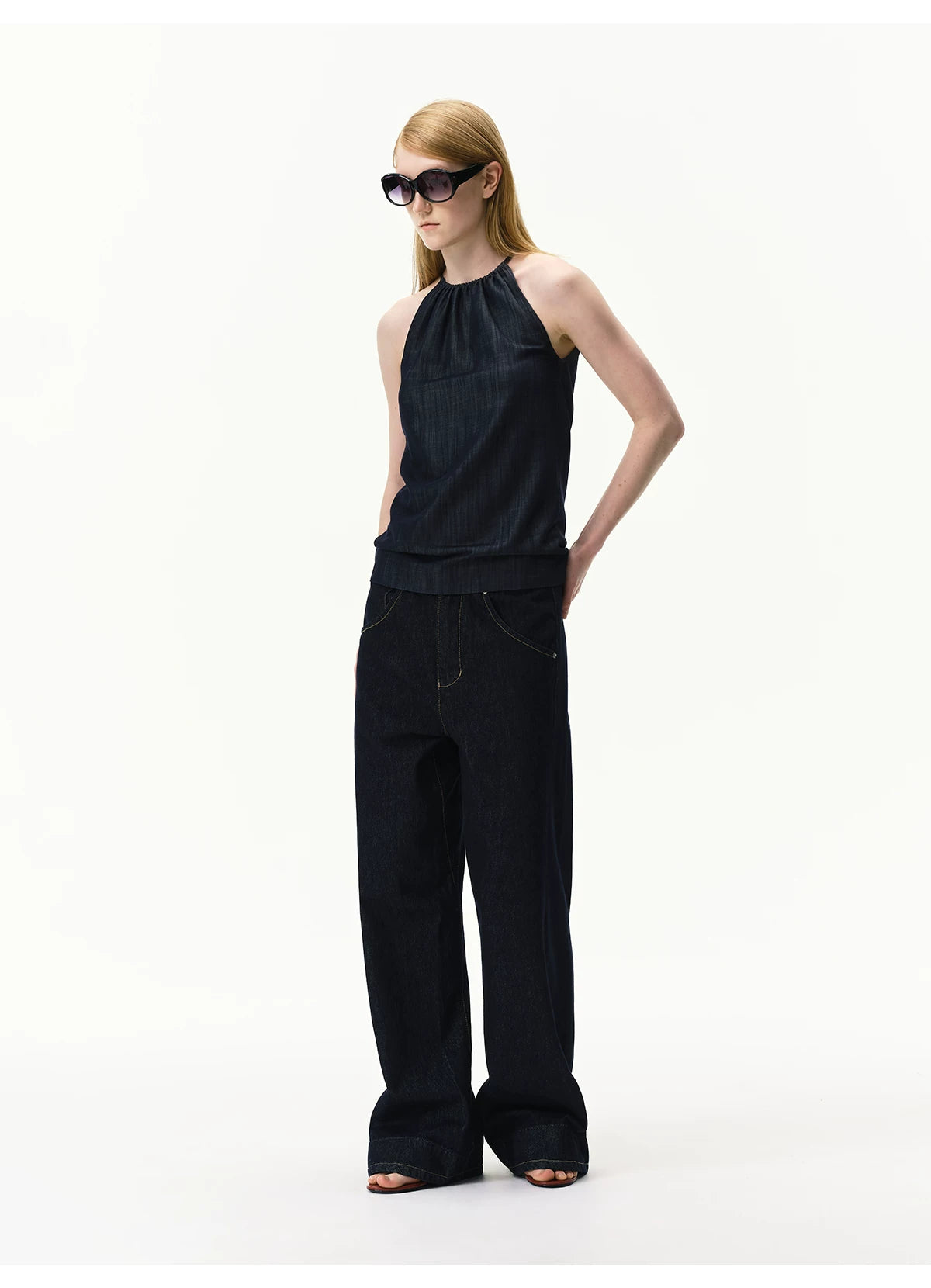 Lyocell Textured Sleeveless Top