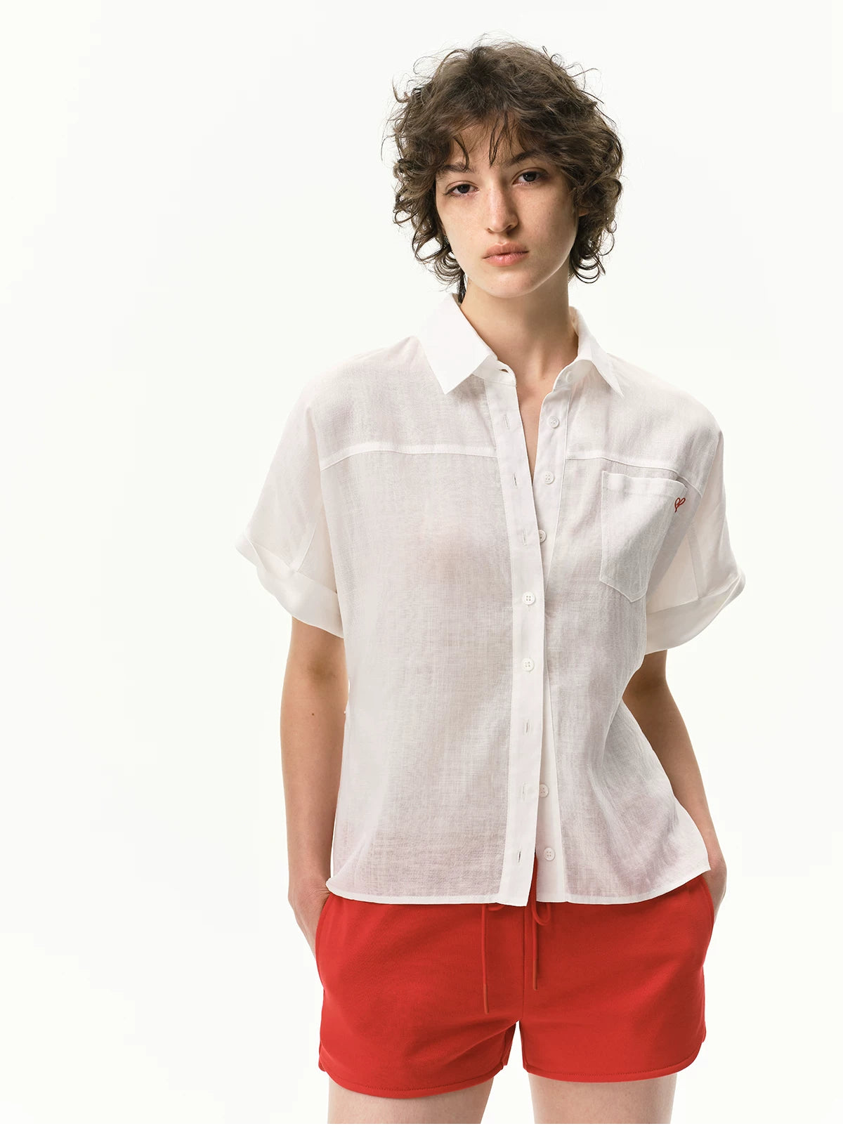 Lyocell Relaxed Batwing Sleeve Shirt