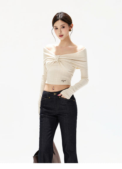 Twist Off-Shoulder Knit Mini Set