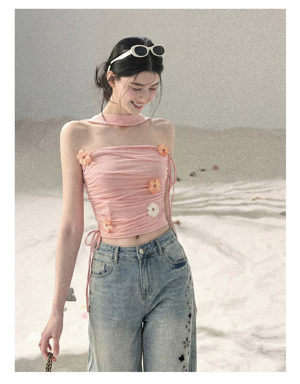 Crushed Spring Peach Blossom Top