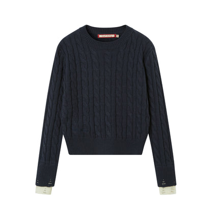 Cable Knit Crewneck Sweater