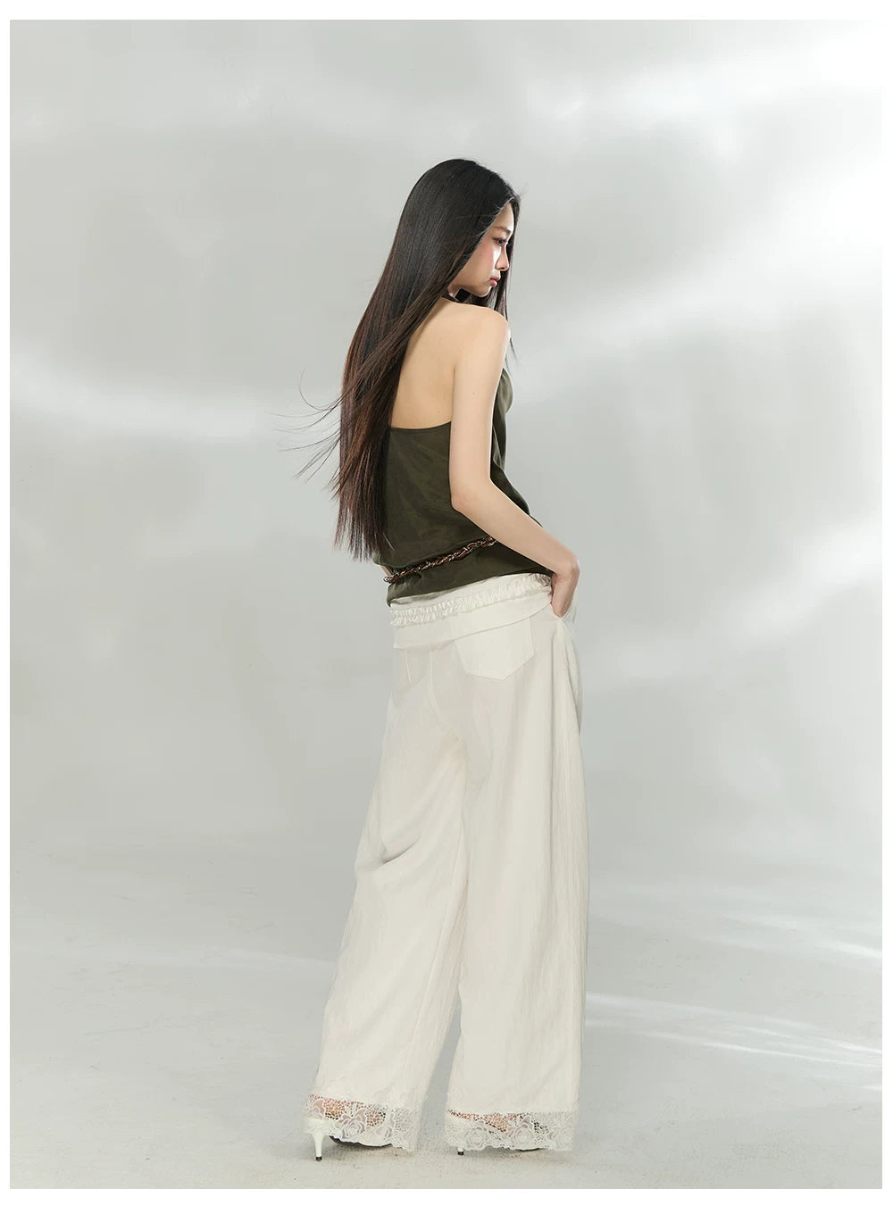 Draped Cowl Neck Halter Top