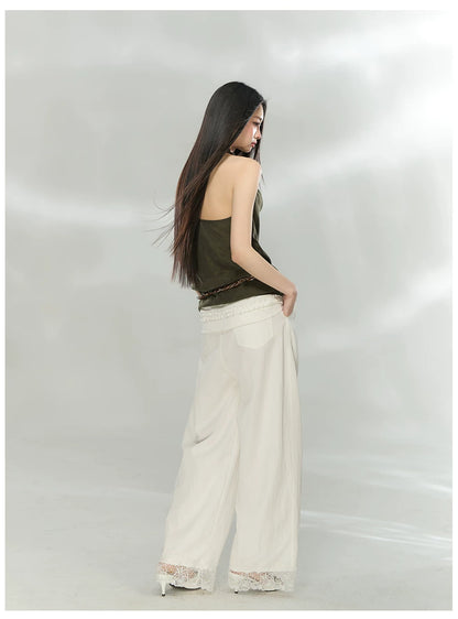Draped Cowl Neck Halter Top