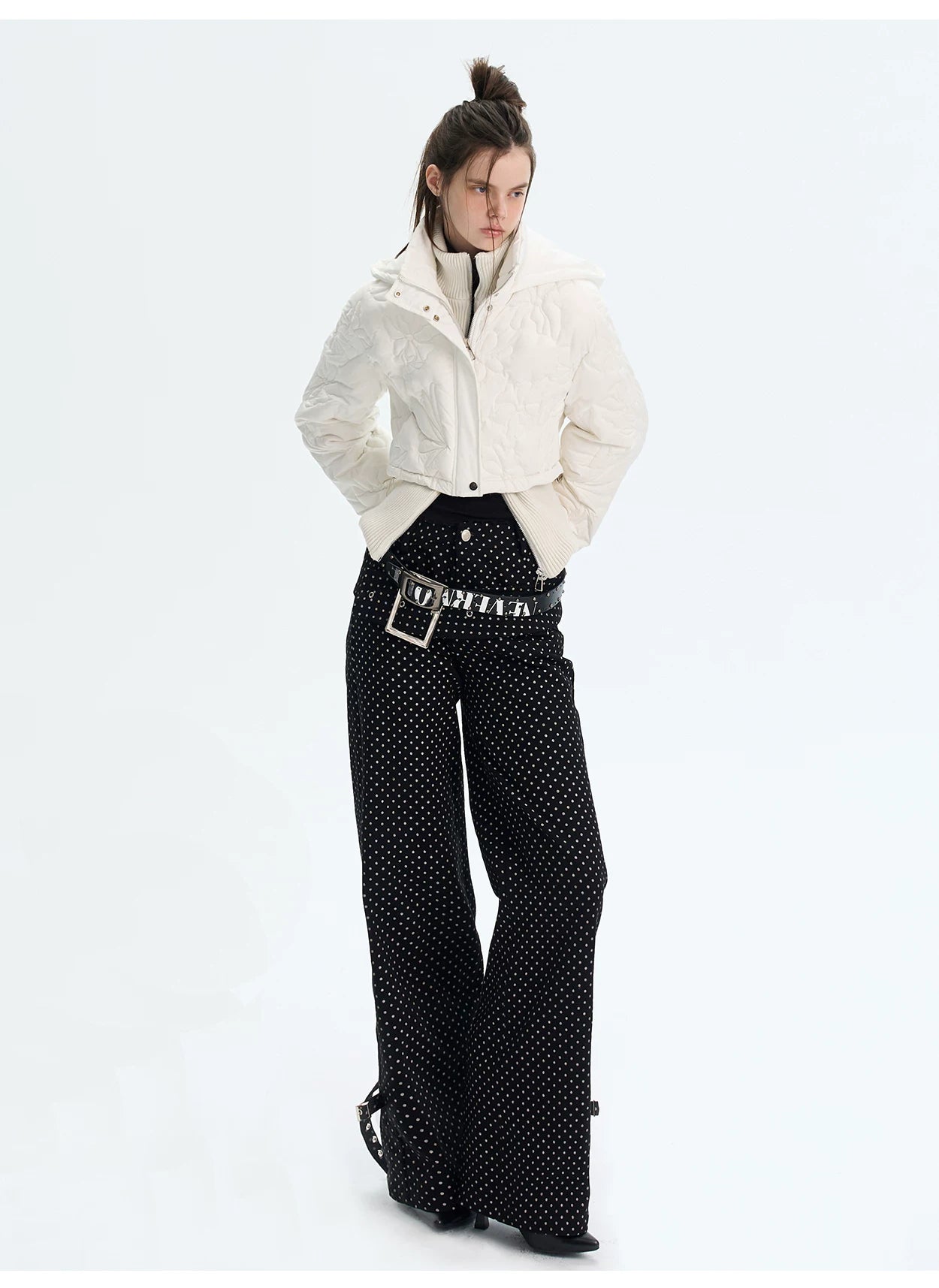 Quilted Embossed Short Down Jacket